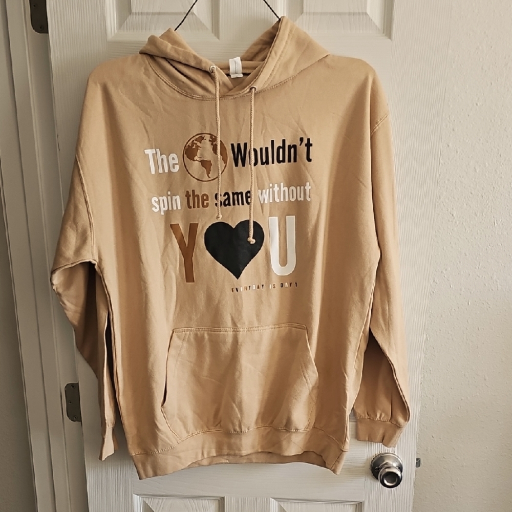 NWOT Tan Graphic Hoodie